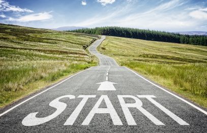 Start line on the highway disappearing into the distance concept for business planning, strategy and challenge or career path, opportunity and change